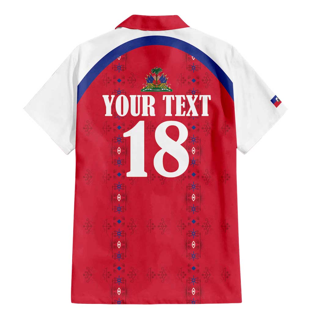 Custom Haiti Football Family Matching Mermaid Dress and Hawaiian Shirt Les Grenadiers Veve Haitian Vodou Red Version - Wonder Print Shop