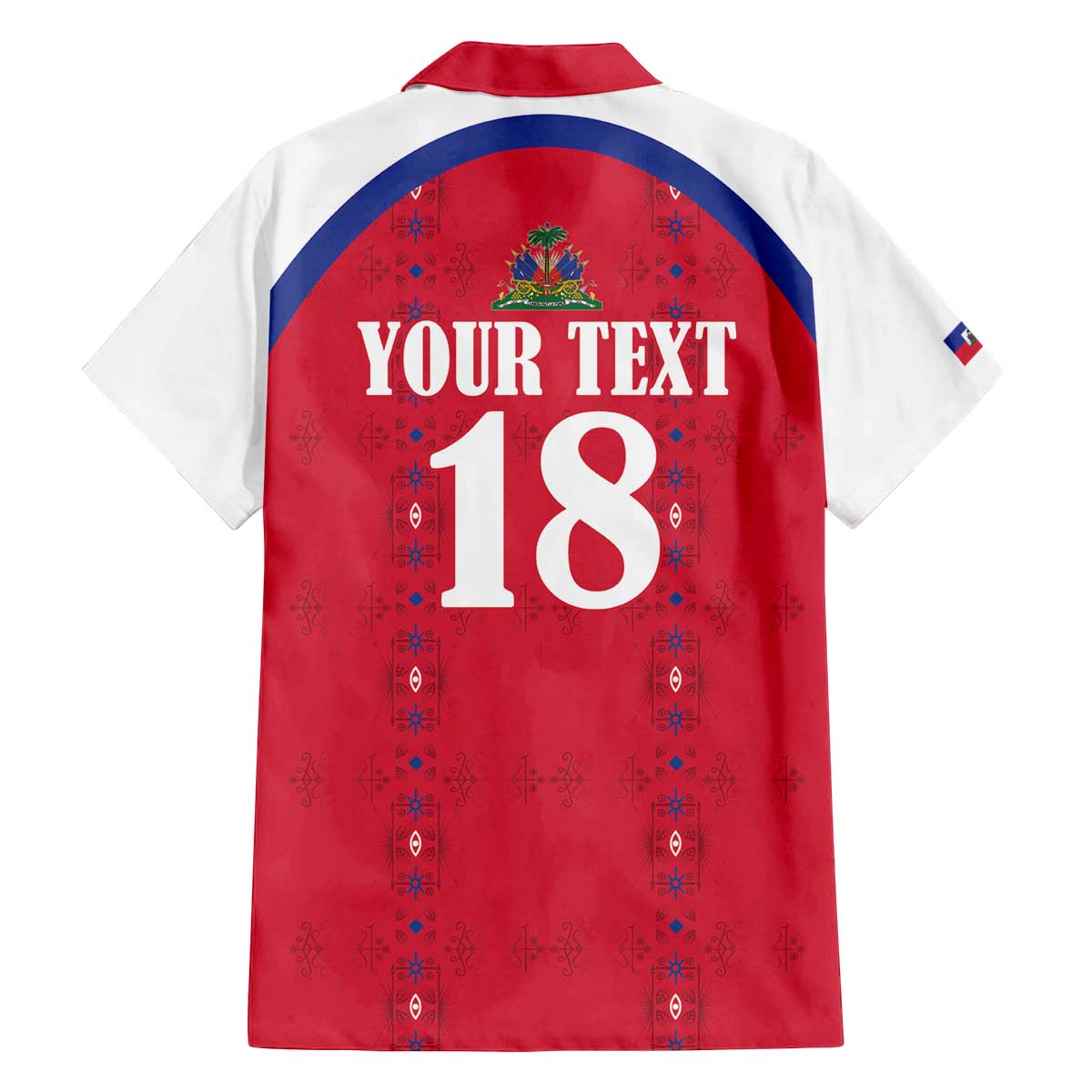 Custom Haiti Football Family Matching Off The Shoulder Long Sleeve Dress and Hawaiian Shirt Les Grenadiers Veve Haitian Vodou Red Version - Wonder Print Shop