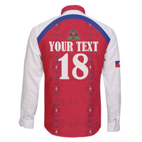Custom Haiti Football Family Matching Puletasi and Hawaiian Shirt Les Grenadiers Veve Haitian Vodou Red Version - Wonder Print Shop