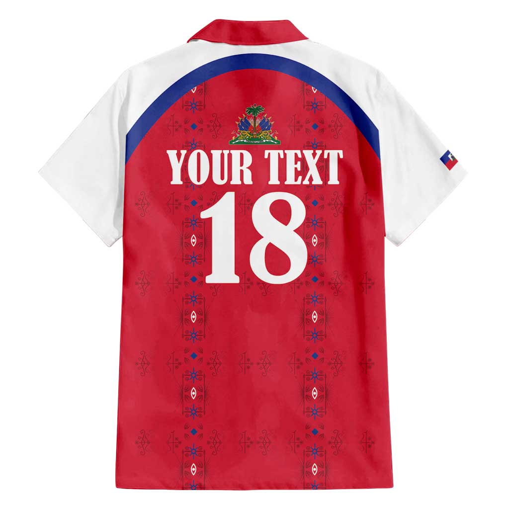 Custom Haiti Football Family Matching Summer Maxi Dress and Hawaiian Shirt Les Grenadiers Veve Haitian Vodou Red Version - Wonder Print Shop