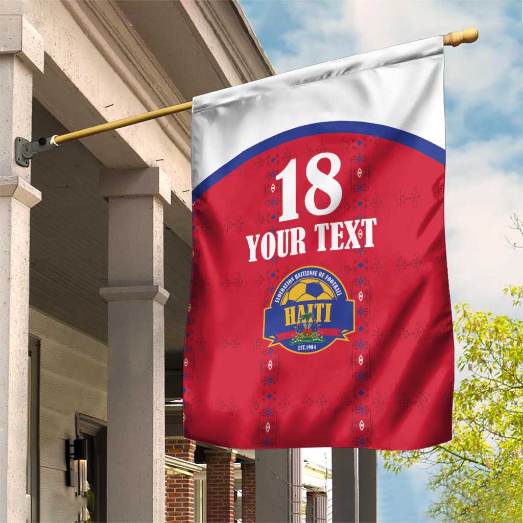 Custom Haiti Football Garden Flag Les Grenadiers Veve Haitian Vodou Red Version - Wonder Print Shop