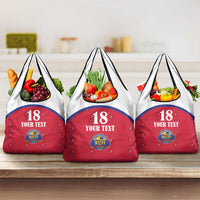 Custom Haiti Football Grocery Bag Les Grenadiers Veve Haitian Vodou Red Version - Wonder Print Shop