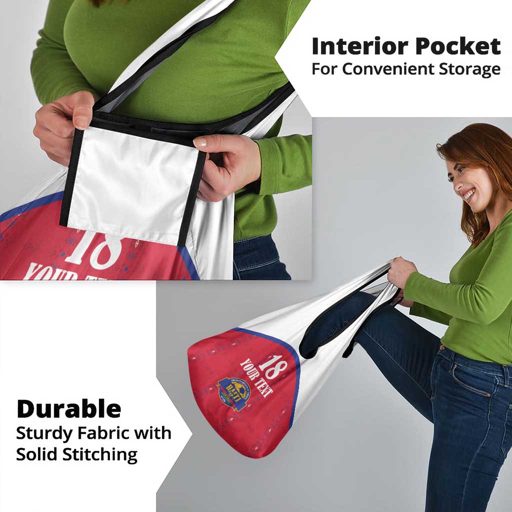 Custom Haiti Football Grocery Bag Les Grenadiers Veve Haitian Vodou Red Version - Wonder Print Shop