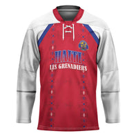 Custom Haiti Football Hockey Jersey Les Grenadiers Veve Haitian Vodou Red Version - Wonder Print Shop