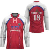 Custom Haiti Football Hockey Jersey Les Grenadiers Veve Haitian Vodou Red Version - Wonder Print Shop