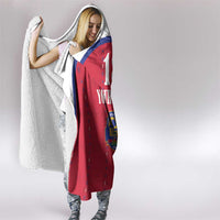 Custom Haiti Football Hooded Blanket Les Grenadiers Veve Haitian Vodou Red Version - Wonder Print Shop