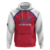 Custom Haiti Football Hoodie Les Grenadiers Veve Haitian Vodou Red Version - Wonder Print Shop