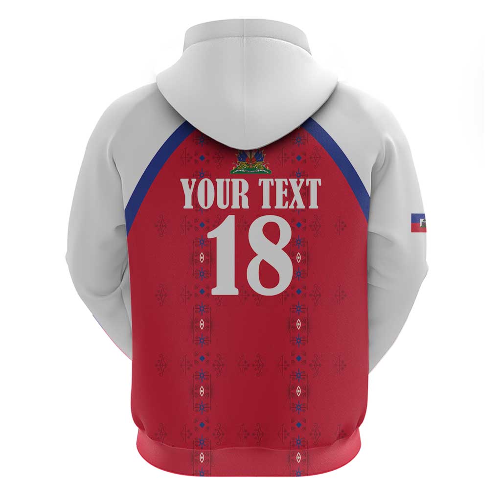 Custom Haiti Football Hoodie Les Grenadiers Veve Haitian Vodou Red Version - Wonder Print Shop
