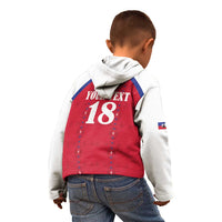 Custom Haiti Football Kid Hoodie Les Grenadiers Veve Haitian Vodou Red Version - Wonder Print Shop