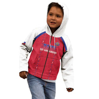 Custom Haiti Football Kid Hoodie Les Grenadiers Veve Haitian Vodou Red Version - Wonder Print Shop