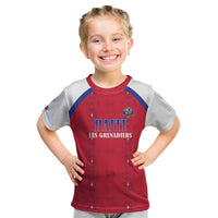 Custom Haiti Football Kid T Shirt Les Grenadiers Veve Haitian Vodou Red Version - Wonder Print Shop