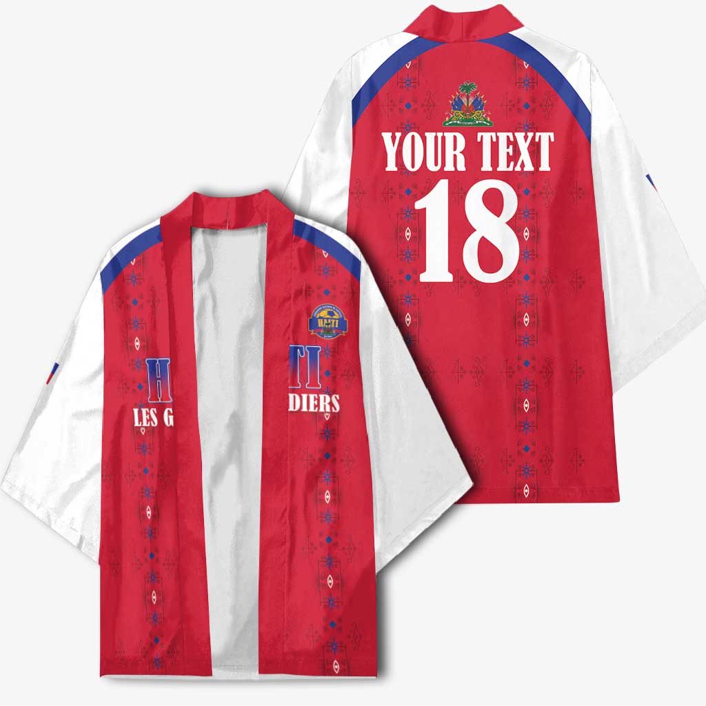 Custom Haiti Football Kimono Les Grenadiers Veve Haitian Vodou Red Version - Wonder Print Shop