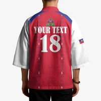 Custom Haiti Football Kimono Les Grenadiers Veve Haitian Vodou Red Version - Wonder Print Shop