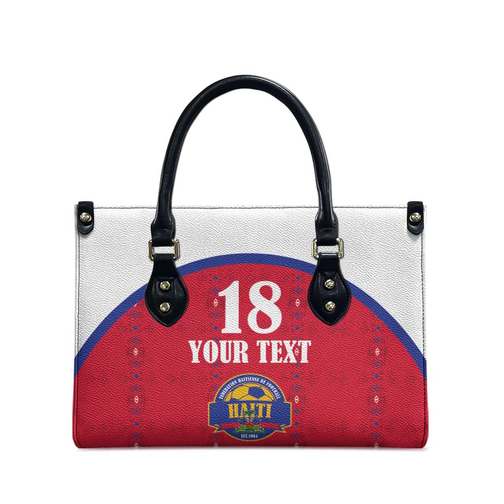 Custom Haiti Football Leather Bag Les Grenadiers Veve Haitian Vodou Red Version - Wonder Print Shop