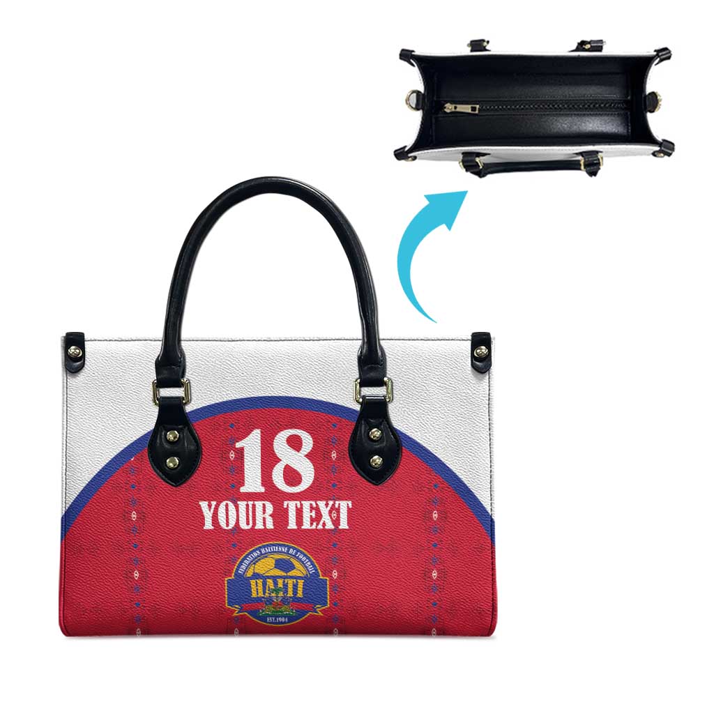 Custom Haiti Football Leather Bag Les Grenadiers Veve Haitian Vodou Red Version - Wonder Print Shop