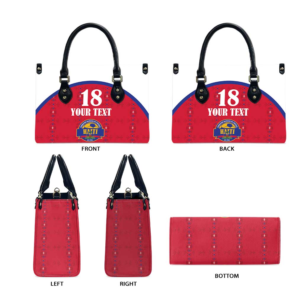 Custom Haiti Football Leather Bag Les Grenadiers Veve Haitian Vodou Red Version - Wonder Print Shop