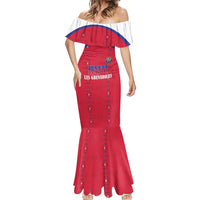 Custom Haiti Football Mermaid Dress Les Grenadiers Veve Haitian Vodou Red Version - Wonder Print Shop
