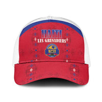 Haiti Football Mesh Trucker Cap Les Grenadiers Veve Haitian Vodou Red Version - Wonder Print Shop