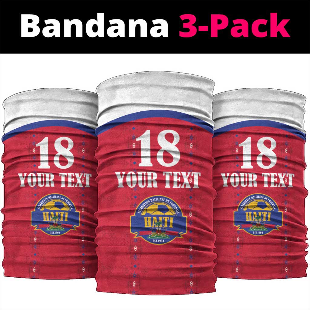 Custom Haiti Football Neck Gaiter Les Grenadiers Veve Haitian Vodou Red Version - Wonder Print Shop