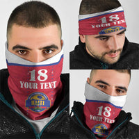 Custom Haiti Football Neck Gaiter Les Grenadiers Veve Haitian Vodou Red Version - Wonder Print Shop