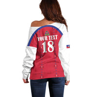 Custom Haiti Football Off Shoulder Sweater Les Grenadiers Veve Haitian Vodou Red Version - Wonder Print Shop
