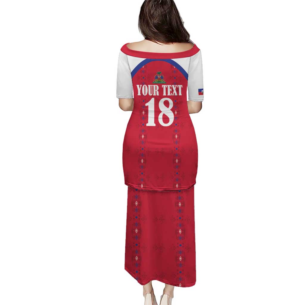 Custom Haiti Football Puletasi Les Grenadiers Veve Haitian Vodou Red Version - Wonder Print Shop