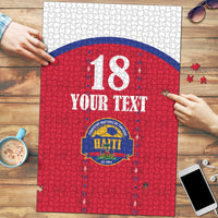 Custom Haiti Football Puzzle Les Grenadiers Veve Haitian Vodou Red Version - Wonder Print Shop