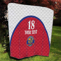 Custom Haiti Football Quilt Les Grenadiers Veve Haitian Vodou Red Version - Wonder Print Shop