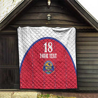 Custom Haiti Football Quilt Les Grenadiers Veve Haitian Vodou Red Version - Wonder Print Shop