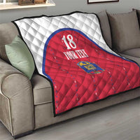 Custom Haiti Football Quilt Les Grenadiers Veve Haitian Vodou Red Version - Wonder Print Shop