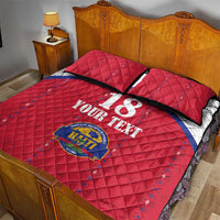 Custom Haiti Football Quilt Bed Set Les Grenadiers Veve Haitian Vodou Red Version - Wonder Print Shop