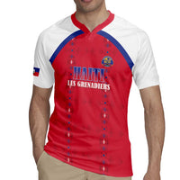 Custom Haiti Football Rugby Jersey Les Grenadiers Veve Haitian Vodou Red Version - Wonder Print Shop