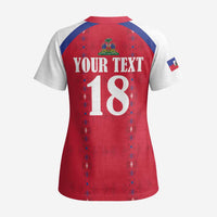 Custom Haiti Football Scrub Top Les Grenadiers Veve Haitian Vodou Red Version - Wonder Print Shop