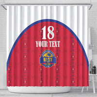 Custom Haiti Football Shower Curtain Les Grenadiers Veve Haitian Vodou Red Version - Wonder Print Shop