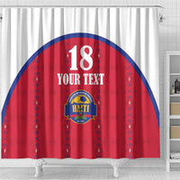 Custom Haiti Football Shower Curtain Les Grenadiers Veve Haitian Vodou Red Version - Wonder Print Shop