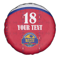Custom Haiti Football Spare Tire Cover Les Grenadiers Veve Haitian Vodou Red Version - Wonder Print Shop
