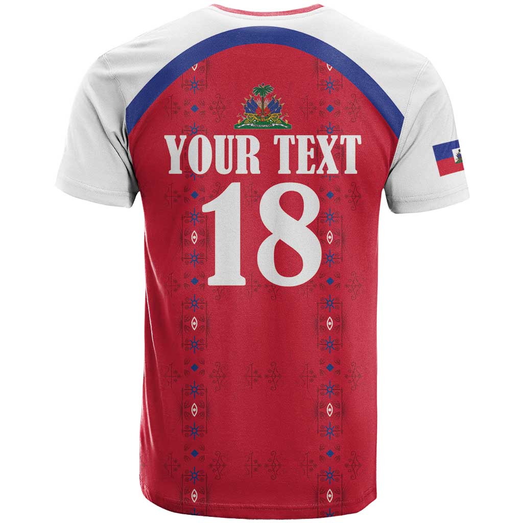 Custom Haiti Football T Shirt Les Grenadiers Veve Haitian Vodou Red Version - Wonder Print Shop