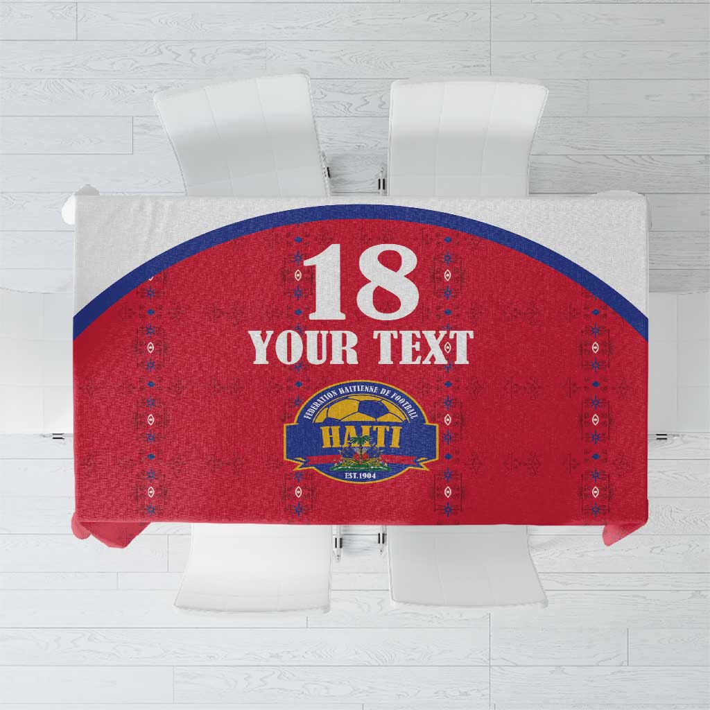 Custom Haiti Football Tablecloth Les Grenadiers Veve Haitian Vodou Red Version - Wonder Print Shop