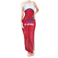 Custom Haiti Football Tank Maxi Dress Les Grenadiers Veve Haitian Vodou Red Version - Wonder Print Shop