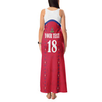 Custom Haiti Football Tank Maxi Dress Les Grenadiers Veve Haitian Vodou Red Version - Wonder Print Shop