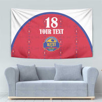 Custom Haiti Football Tapestry Les Grenadiers Veve Haitian Vodou Red Version - Wonder Print Shop