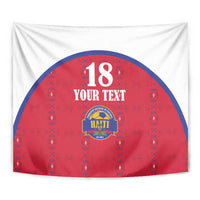 Custom Haiti Football Tapestry Les Grenadiers Veve Haitian Vodou Red Version - Wonder Print Shop