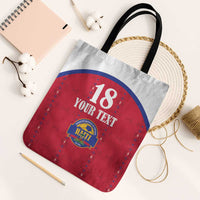 Custom Haiti Football Tote Bag Les Grenadiers Veve Haitian Vodou Red Version - Wonder Print Shop
