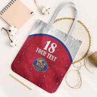Custom Haiti Football Tote Bag Les Grenadiers Veve Haitian Vodou Red Version - Wonder Print Shop