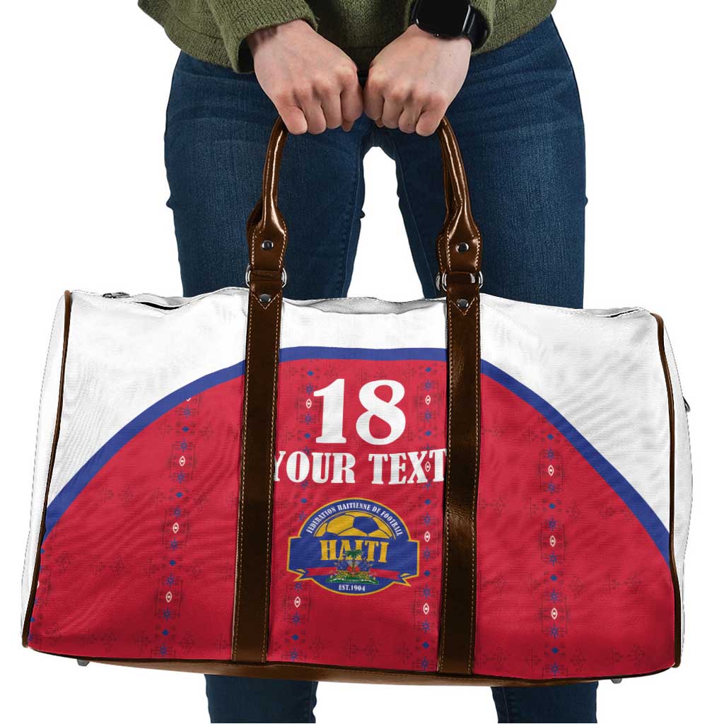 Custom Haiti Football Travel Bag Les Grenadiers Veve Haitian Vodou Red Version - Wonder Print Shop