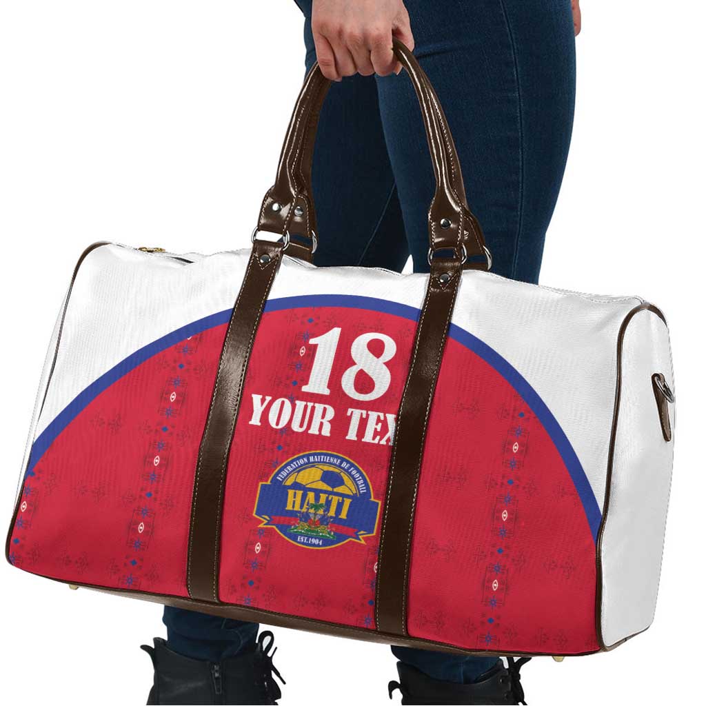 Custom Haiti Football Travel Bag Les Grenadiers Veve Haitian Vodou Red Version - Wonder Print Shop