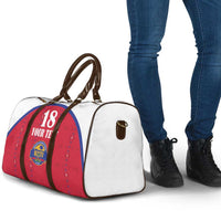 Custom Haiti Football Travel Bag Les Grenadiers Veve Haitian Vodou Red Version - Wonder Print Shop