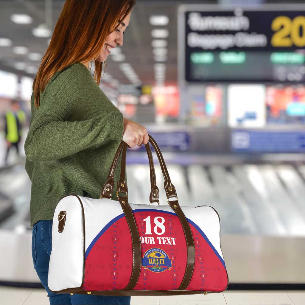 Custom Haiti Football Travel Bag Les Grenadiers Veve Haitian Vodou Red Version - Wonder Print Shop