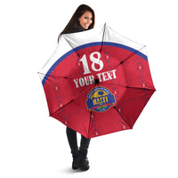 Custom Haiti Football Umbrella Les Grenadiers Veve Haitian Vodou Red Version - Wonder Print Shop