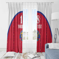Custom Haiti Football Window Curtain Les Grenadiers Veve Haitian Vodou Red Version - Wonder Print Shop